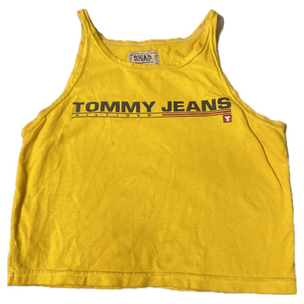 Deadstock Y2K Vintage Tommy Jeans Yellow Tank Top (Reworked) - Picture 2 of 9